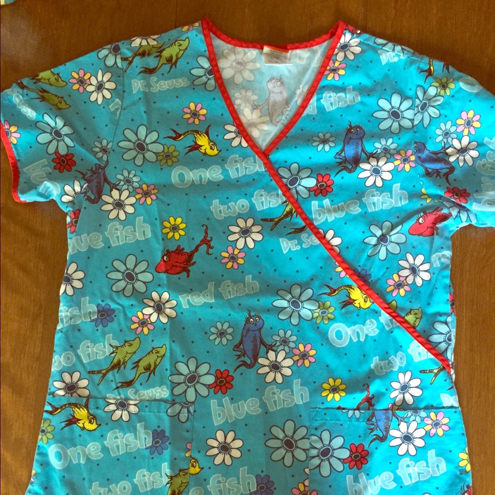Dr. Seuss scrub top